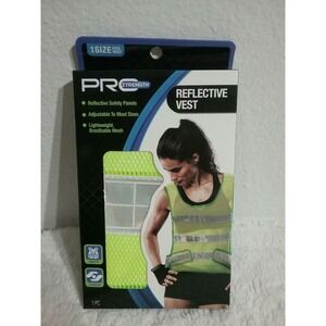 Pro Strength Reflective Safety Vest One Size Fits Most Adjustable Neon Yellow